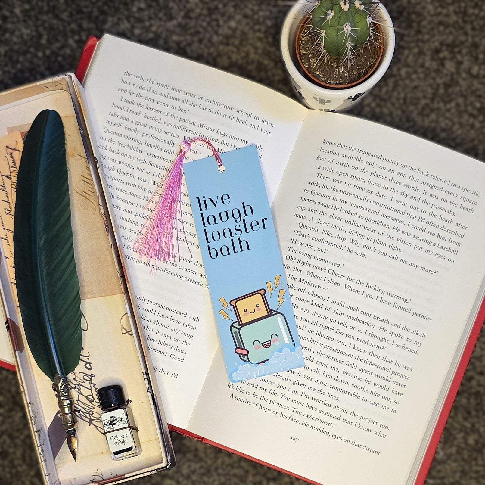 Live Laugh Toaster Bath Bookmark