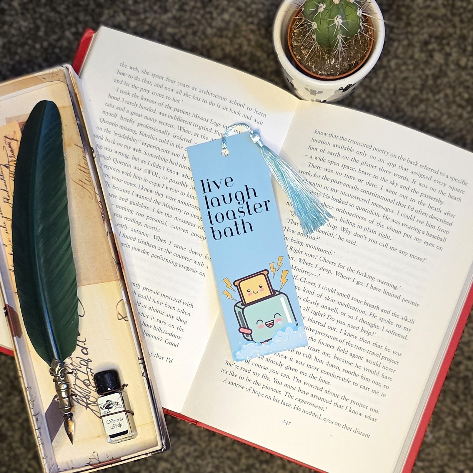 Live Laugh Toaster Bath Bookmark